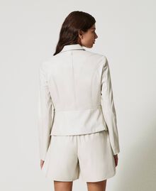 Leather-like fitted blazer “Pumice” White Woman 231AP2023-04