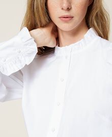 Poplin shirt with puffed sleeves White Woman 221TP2520-06