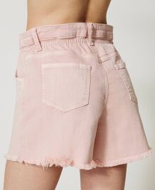 Shorts in bull con ricamo patch Pink Soft Donna 231LB2QBB-03