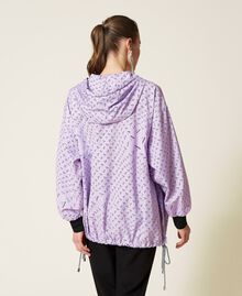 Taffeta jacket with all over logo "Pastel Lilac" / Black Print Woman 221AT2223-05