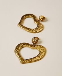 Ohrringe mit Herzanhänger „Kupfriges Altmessing“-Gold Frau 222TA401J-01