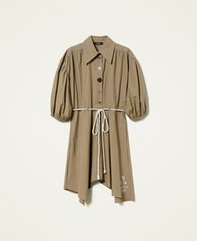 Robe en popeline recyclée Marron "Rustique" Femme 221AT2030-0S