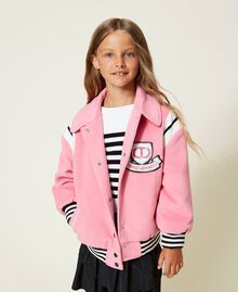 Velour wool cloth bomber jacket "Sunrise" Pink Child 222GJ2250-05