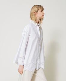 Camicia in popeline con ricami sangallo Bianco Donna 231TT2303-03