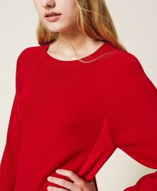 Short knit dress with inserts Poppy Red Woman 222TT3280-04