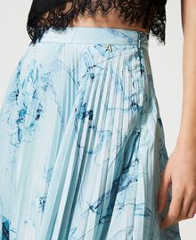 Long pleated satin skirt with lace Woman 231AT2282-05
