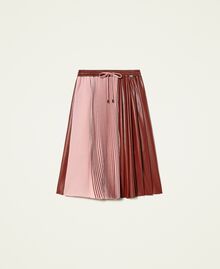 Pleated skirt with drawstring Two-tone “Burned” Brown / Misty Rose Woman 212LI2FAA-0S