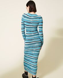 Multicolour long fitted dress Multicolour "Jewel" Blue Woman 222AP3352-04