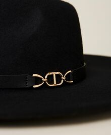 Sombrero de paño con logotipo Negro Mujer 222TA4041-02