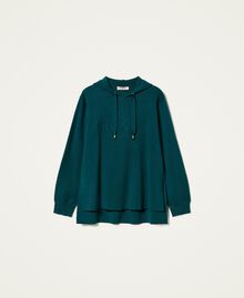 Knit hoodie Dark Green Woman 212TT3460-0S
