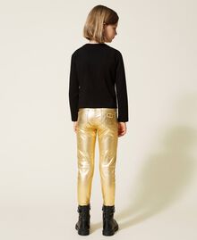 Laminated skinny trousers "Laminated" Gold Child 222GJ2200-04
