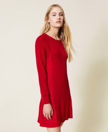 Short knit dress with inserts Poppy Red Woman 222TT3280-02