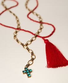 Parure de colliers sautoirs Multicolore Rouge « Coquelicot »/Or « Laiton Vieilli Cuivré » Femme 221TO5062-02
