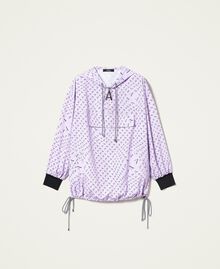 Taffeta jacket with all over logo "Pastel Lilac" / Black Print Woman 221AT2223-0S