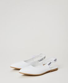Sling back ballerina shoes with logo White Child 231GCJ108-02