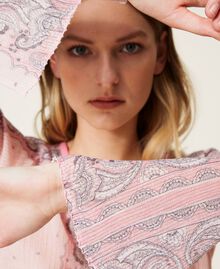 Ribbed jumper with bandanna print "Bouquet” Pink Bandanna Print Woman 221TP3391-05