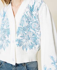 Cardigan with floral embroidery Light Blue Sanderson Flowers Embroidered Lily Woman 221TP3490-05