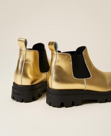 Laminated leather Chelsea boots Gold Yellow Child 222GCJ052-04