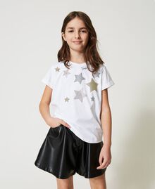 Camiseta con estampado de estrellas de glitter Merengue Niño 231GJ2065-01