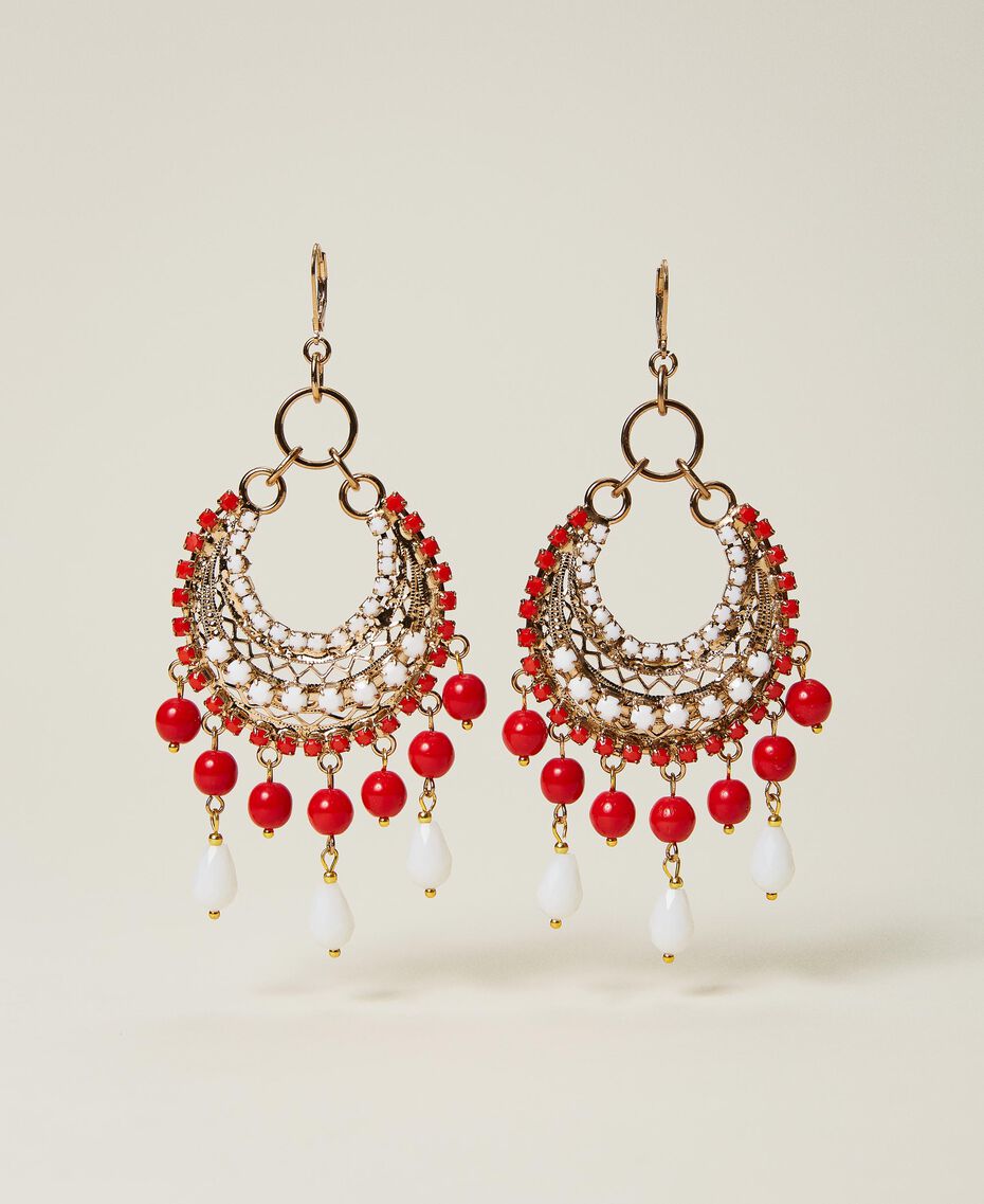 Earrings with glass beads Poppy Red Woman 221TO506D-01