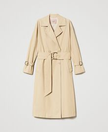 Trench coat with maxi belt “Pale Hemp” Beige Woman 231TP2200-0S