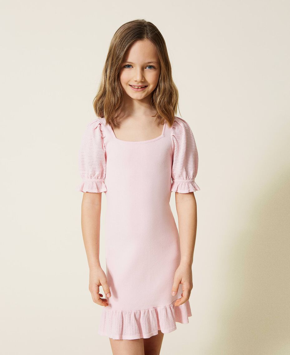 Dress with flounces Chalk Pink Child 221GJ3204-01