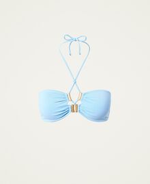 Haut de maillot de bain bandeau avec décorations croisées Bleu « Placid Blue » Femme 221LMMV11-0S
