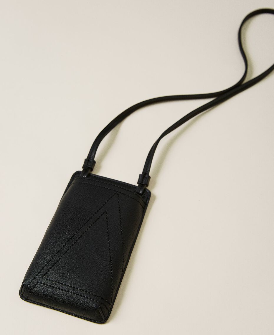 Pochette pour téléphone portable avec logo brodé Noir Femme 221AO8036-03