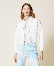 Bull jacket with studs White Denim Woman 221TP2090-02