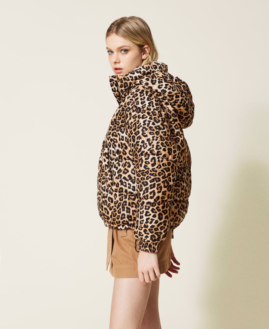 Short animal print puffer jacket Woman, Patterned | TWINSET Milano
