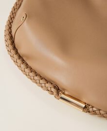 'Miro' hobo bag with weaved trim "Light Wood" Beige Woman 222TD8171-05