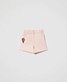 Shorts in bull con ricamo patch Pink Soft Donna 231LB2QBB-0S