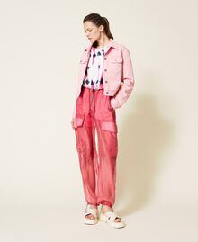 Cropped sweatshirt with tie-dye print Neon Pink Tie & Dye Woman 221AT256A-0T