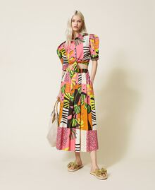 Printed poplin long skirt "Summer Dream” Pattern Woman 221AT2623-0T