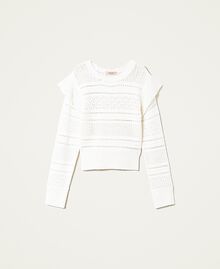 Openwork jumper with flounces White Snow Woman 222TP3224-0S