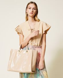 Grand cabas Twinset Bag en cuir Rose « Cuban Sand » Femme 221TB7320-0S