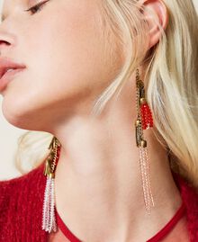 Earrings with bead tassels “Aged Coppery Brass” Gold Woman 212TA401J-0T