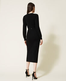Seamless knit dress with Oval t clasp Black Woman 222TT3192-04