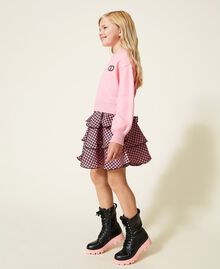 Pullover mit Strasslogo „Aurora Pink“-Rosa Kind 222GJ318A-02