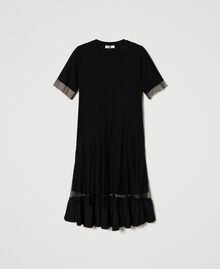 Midi dress with tulle inserts Black Woman 231LL22PP-0S