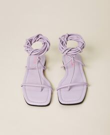 Sandales plates avec lacets Multicolore Violet « Pastel Lilac »/Jaune Vif/Rose Fluo Femme 221ACT122-05