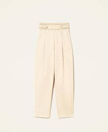 Pantalon avec broderies ajourées Rose « Cuban Sand » Femme 221TP2413-0S
