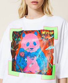 T-shirt Myfo con stampa panda Bianco Unisex 999AQ2094-04