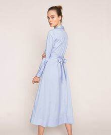 Long poplin shirt dress Sky Blue Woman 201MP218C-01