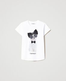 T-Shirt mit Print und Nieten Meringue Kind 231GJ2062-0S