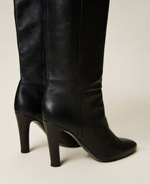 Leather high boots Black Woman 222TCP19A-02