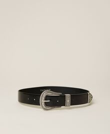 Leather belt with Texas buckle Black Woman 221TA401B-03