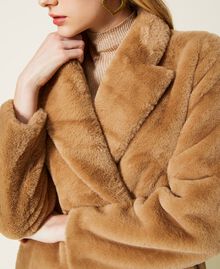 Double-breasted faux fur coat "Dune" Beige Woman 222TP2180-05