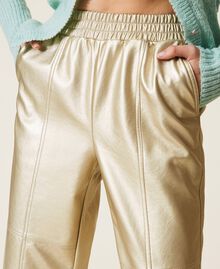 Pantalon effet cuir lamé Or Clair Femme 222AP2342-06