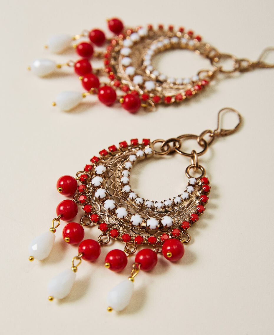 Earrings with glass beads Poppy Red Woman 221TO506D-02